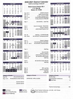 2020-2021 Adopted District Calendar