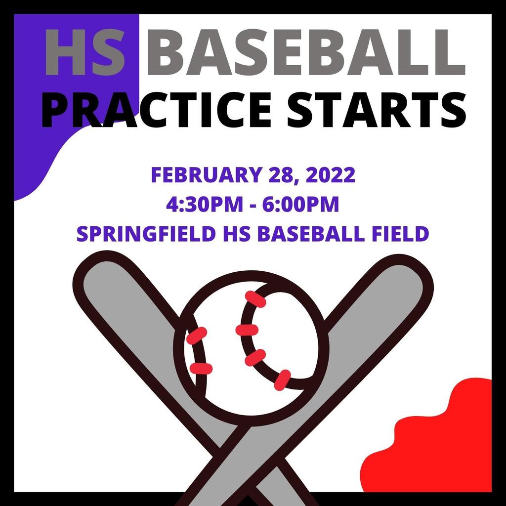 HS Baseball Practice Starts Feb 28th