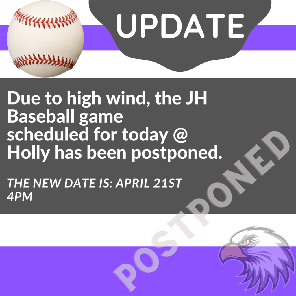 Game Day Update - JH Baseball @ Holly April 7 to 21